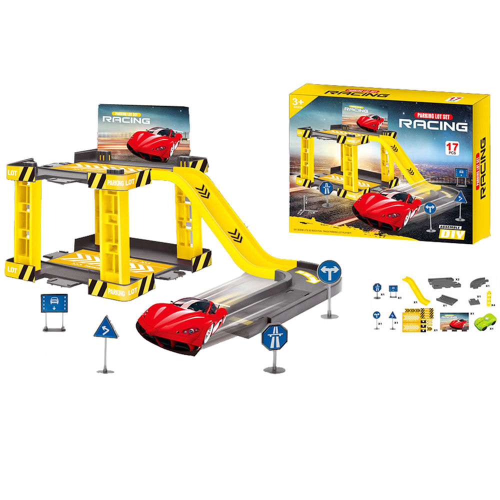 Play Set Garage Amarillo XINHANG TOYS 17 Pcs