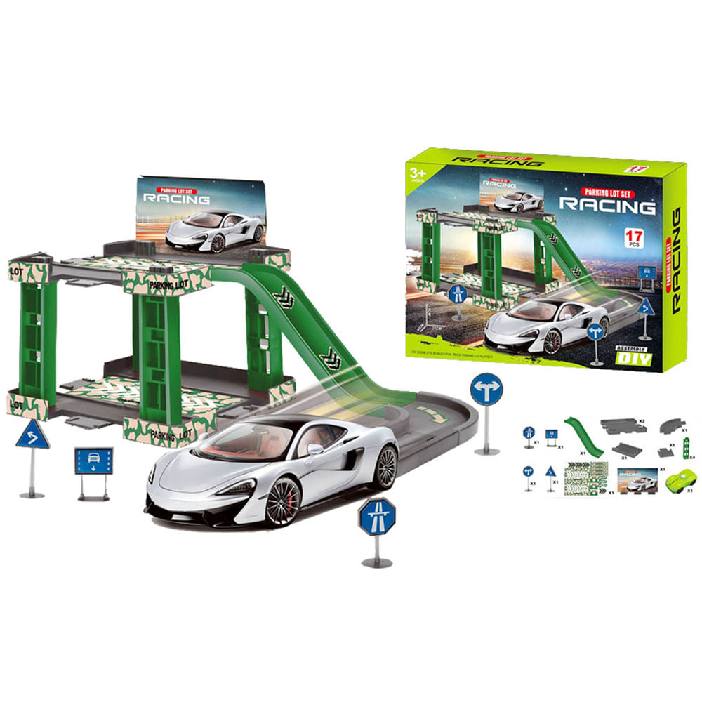 Play Set Garage Verde XINHANG TOYS 17 Pcs