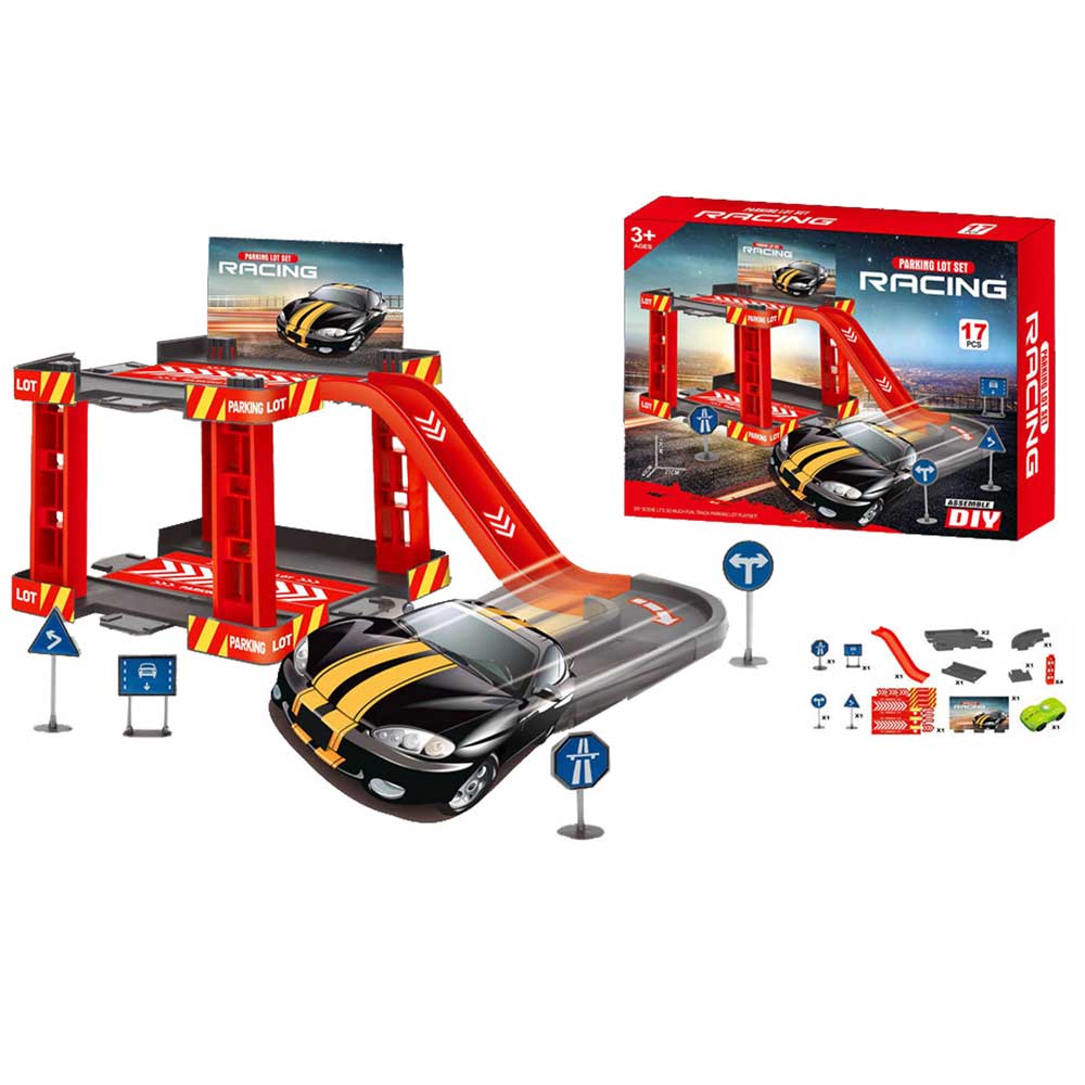 Play Set Garage Rojo XINHANG TOYS 17 Pcs