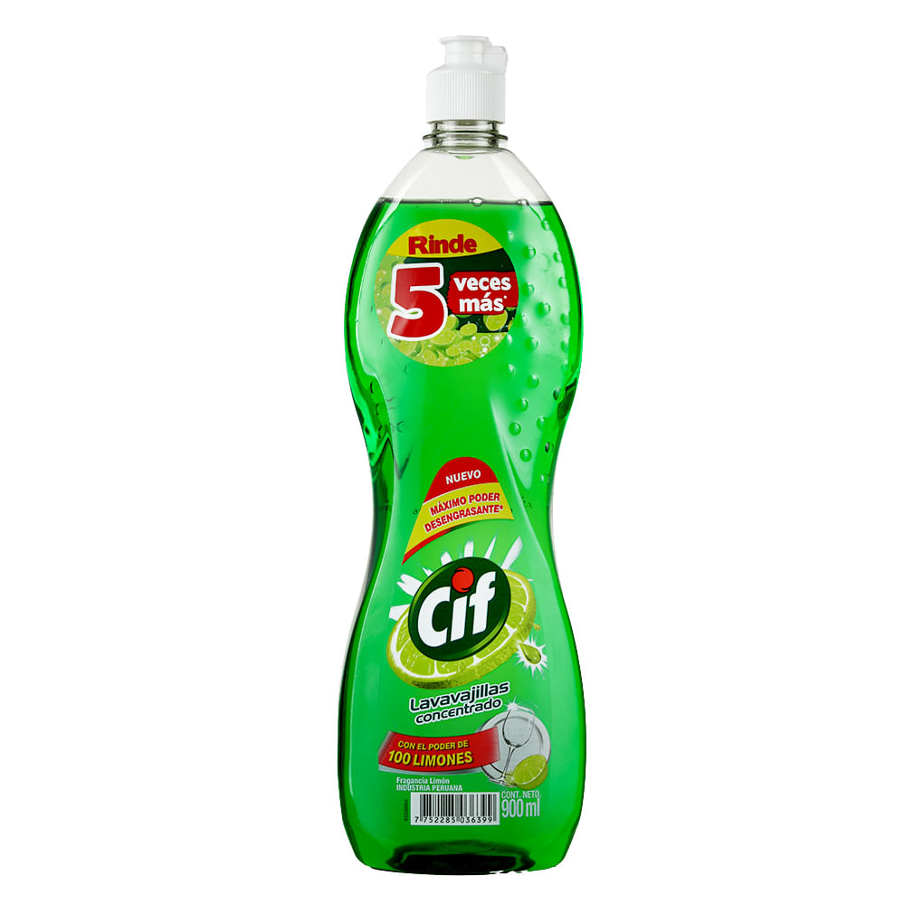 Lavavajilla Líquida Limón Cif 900 ml