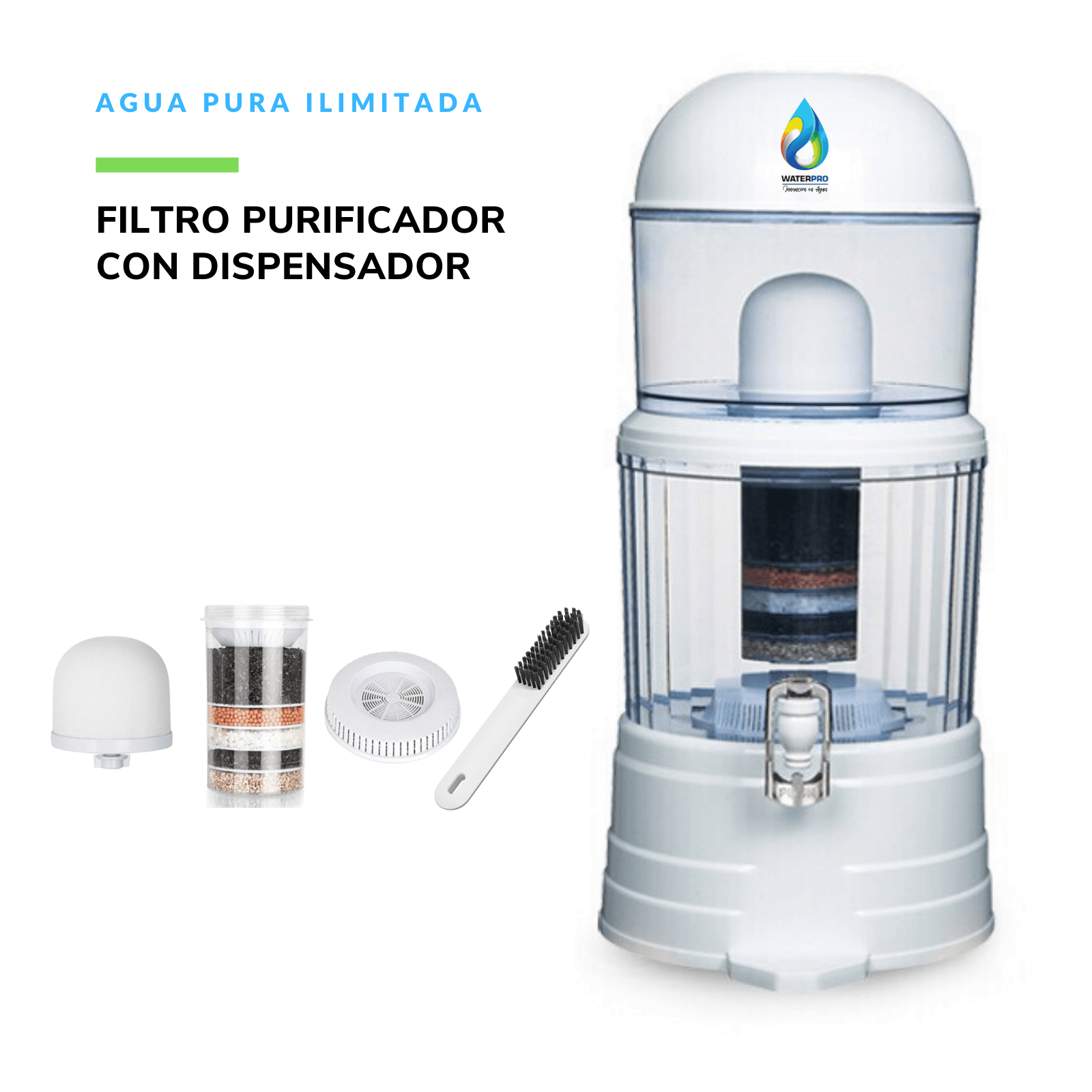 Filtro purificador de agua con dispensador WaterPro