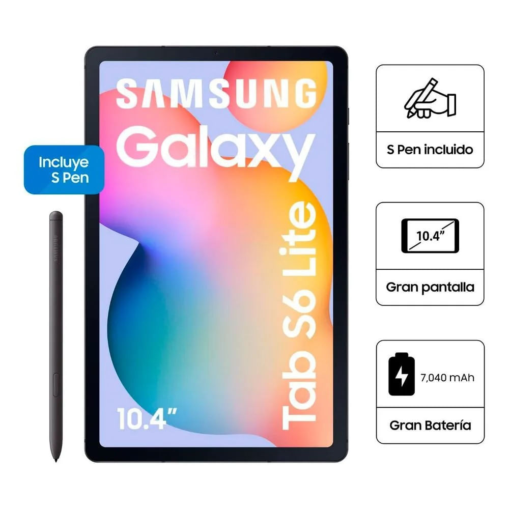 Tablet Samsung S6 Lite 4GB 64GB 10.4 + Lapiz Optico Negro