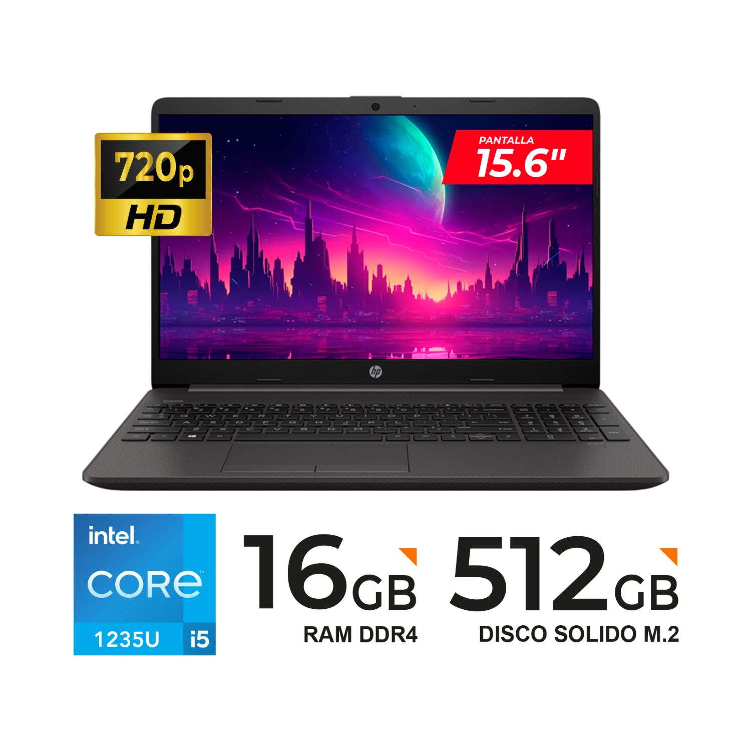 Laptop HP 250 G9 Core i5-1235U 15.6" HD 16GB DDR4 512GB SSD FREEDOS