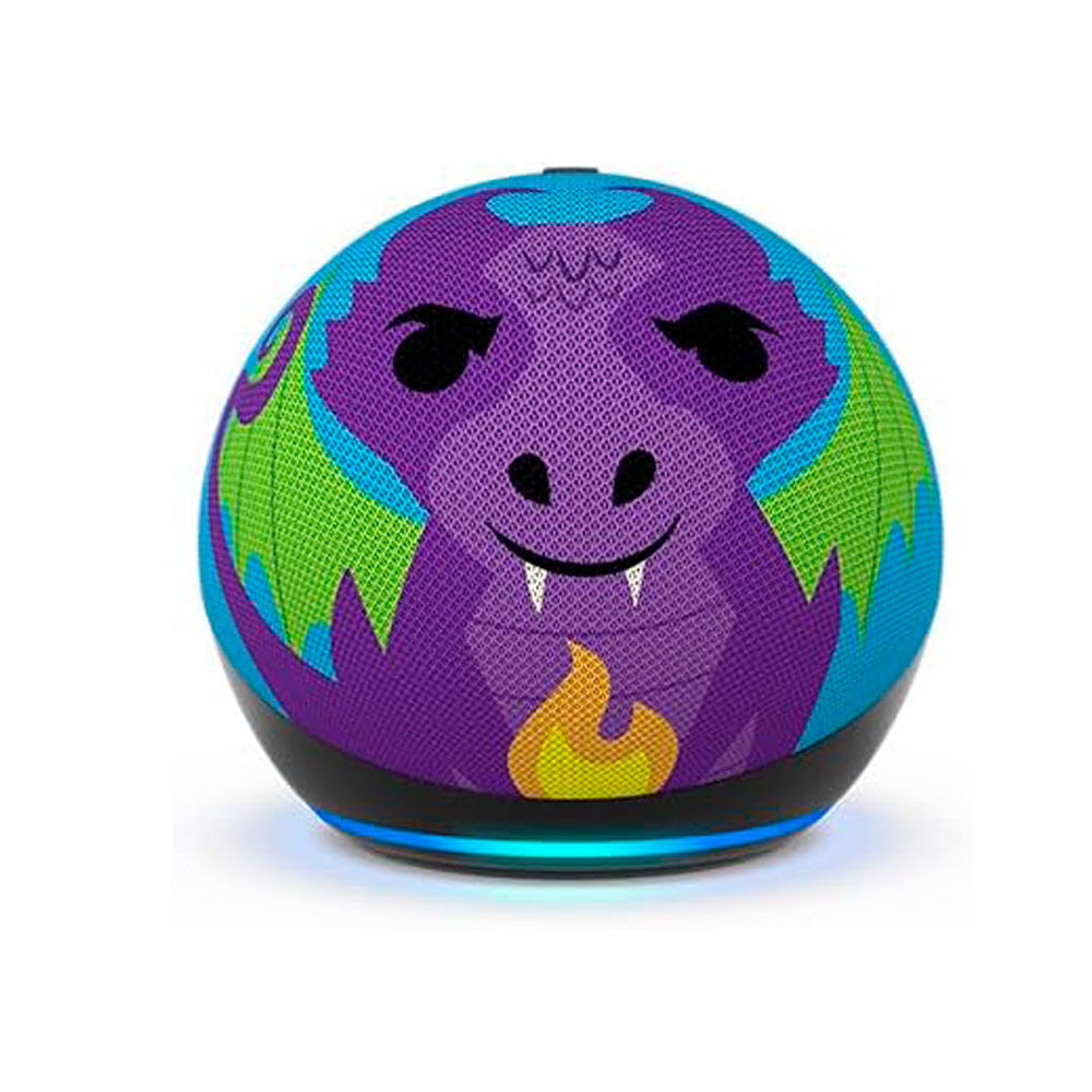 Echo Dot para Niños 5ta Generación Parlante Inteligente Alexa Dragón Morado