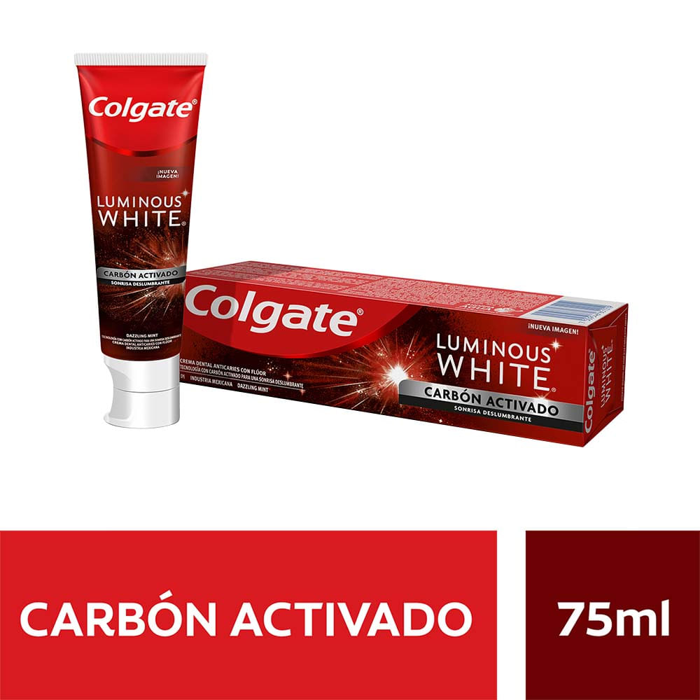 Pasta Dental COLGATE Luminous White Carbón x 75ml