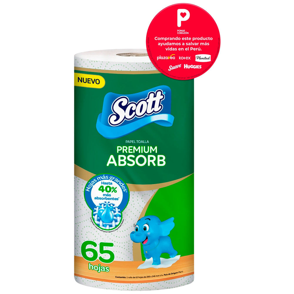 Papel Toalla SCOTT Calorie Absorb 65 hojas Paquete 1un