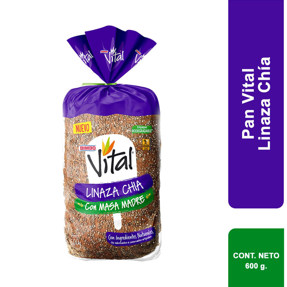 Pan de Molde Integral BIMBO Vital Multicereal Bolsa 600g