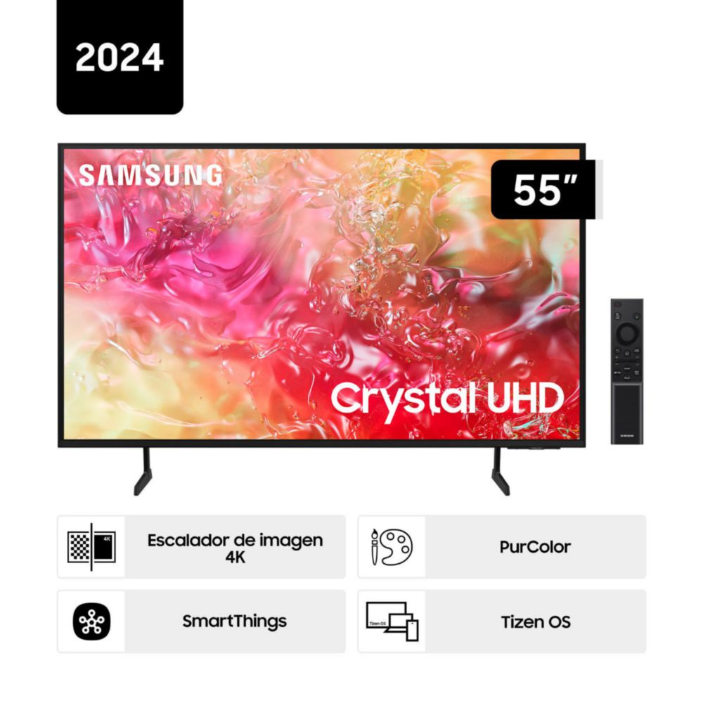 Televisor Samsung UN55DU7000GXPE 55'' Crystal UHD DU7000 4K Tizen OS Smart TV (2024)