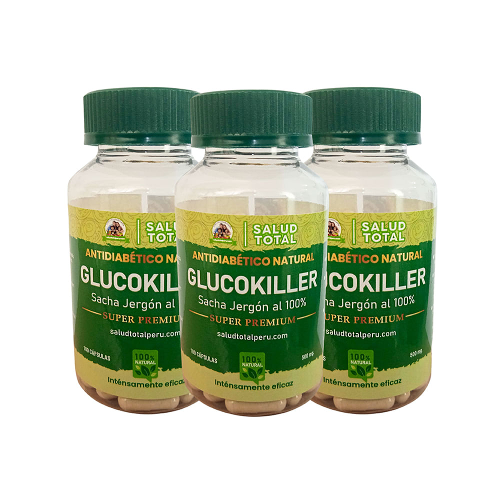 Pack 3x2 Glucokiller Sacha Jergon al 100% 100 Capsulas de 500 mg