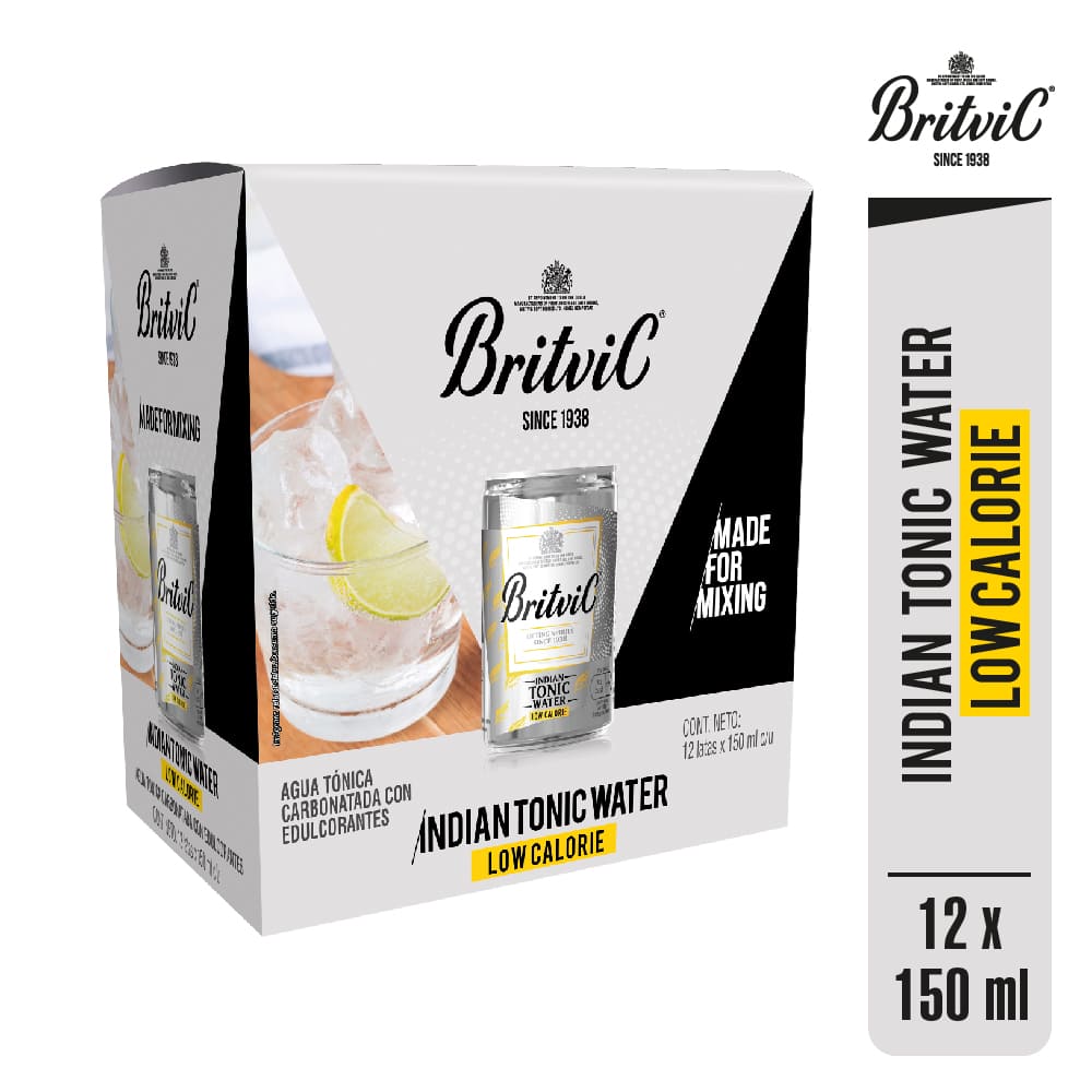 Agua Tónica BRTIVIC Low Calorie Lata 150ml Paquete 12un