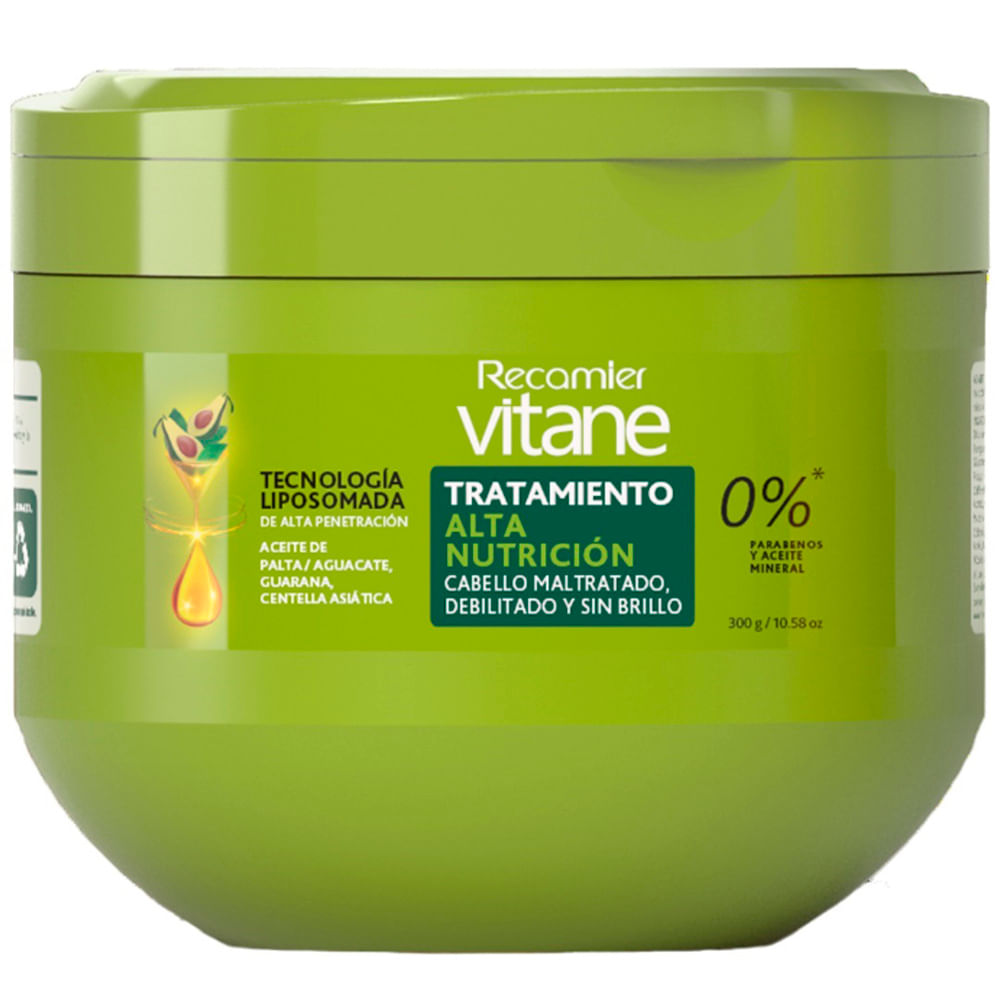 Crema Tratamiento Capilar Recamier VITANE Alta Nutrición Frasco 300g