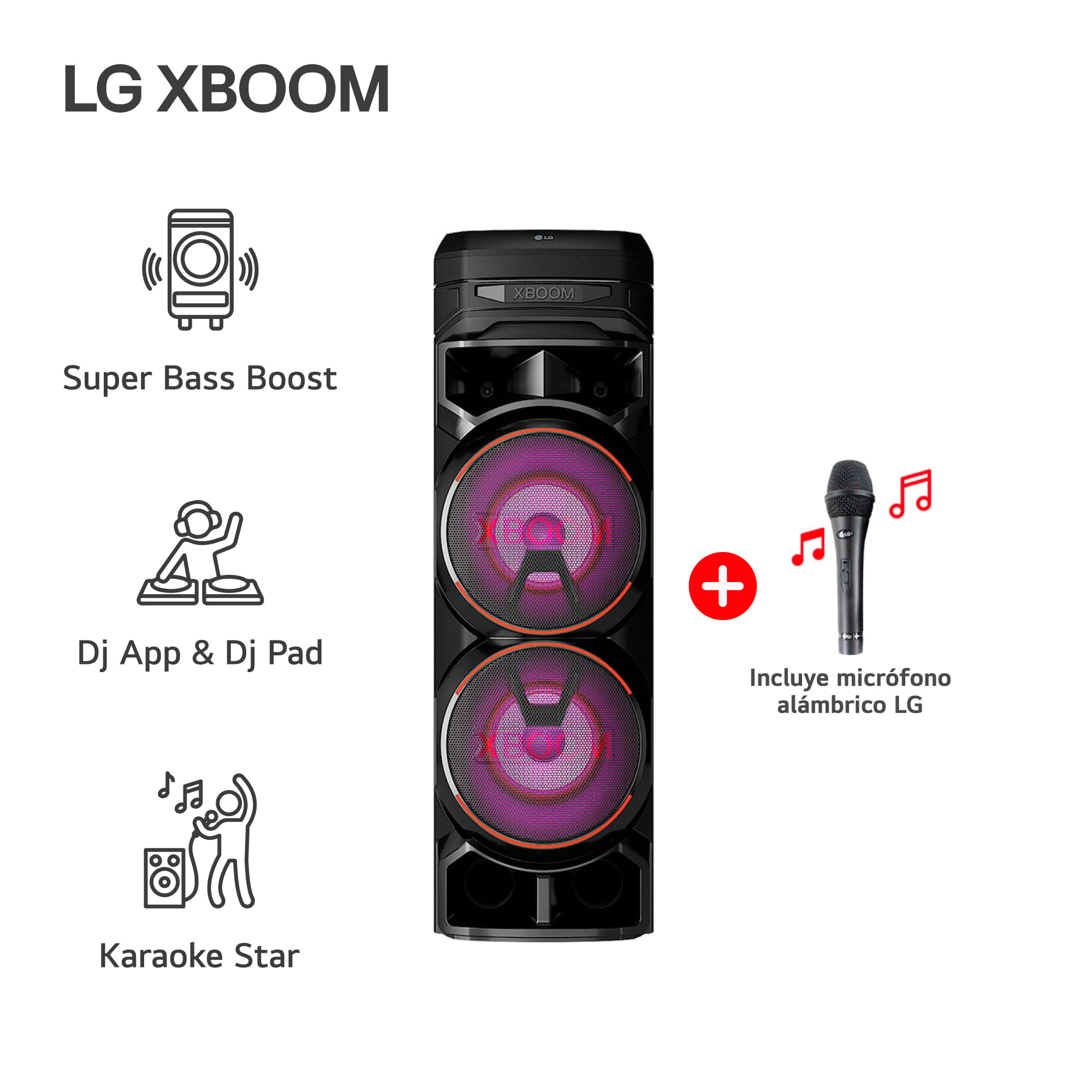 Torre de sonido LG XBOOM RNC9 Multi-Bluetooth Karaoke Star