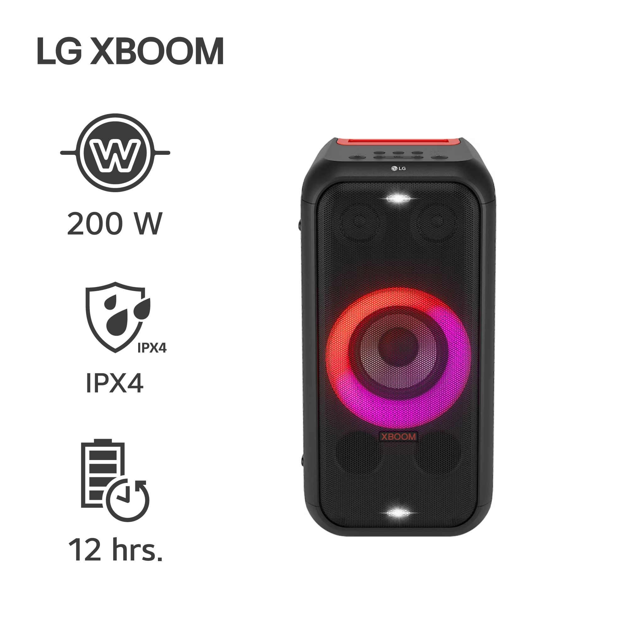 Parlante LG XBOOM XL5S 200W Bluetooth IPX4 12 Horas de Batería