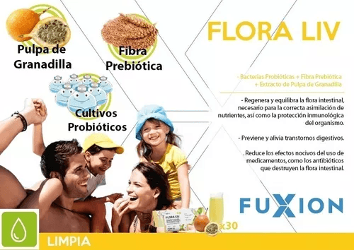 Flora Liv Probióticos Fuxion 28 Sticks
