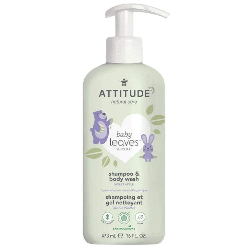 SHAMPOO 2X1 BABY LEAVES ATTITUDE APPLE 473ML