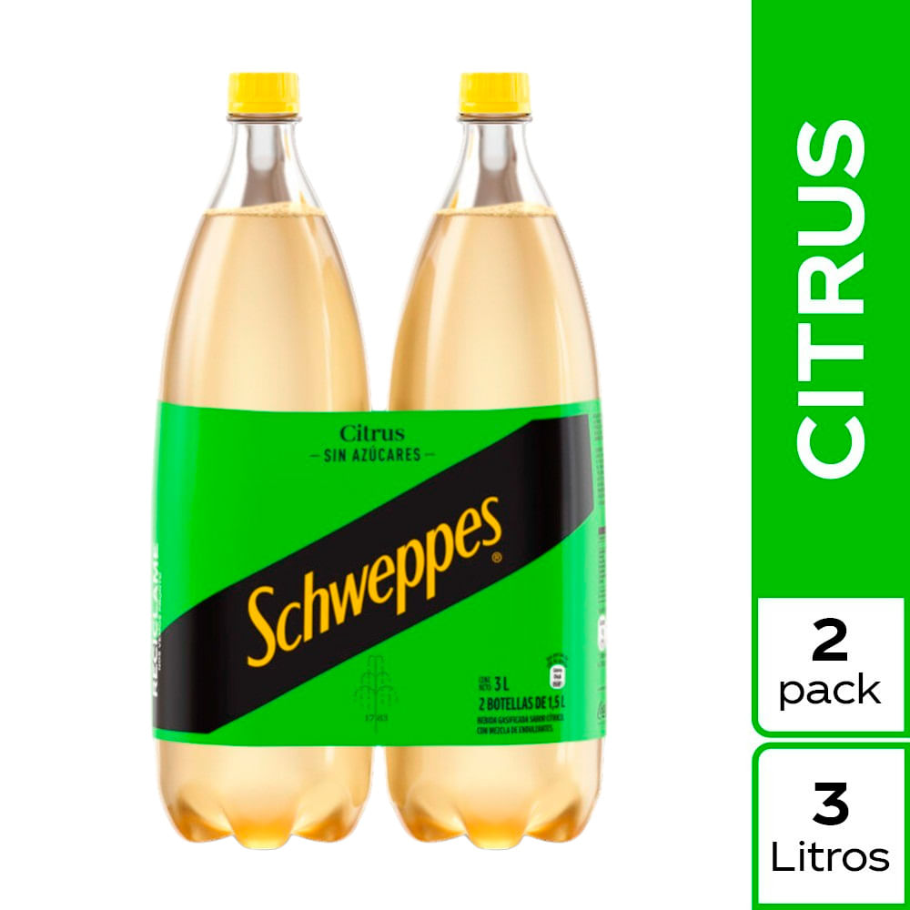 Gaseosa SCHWEPPES Citrus Botella 1.5 L Two Pack