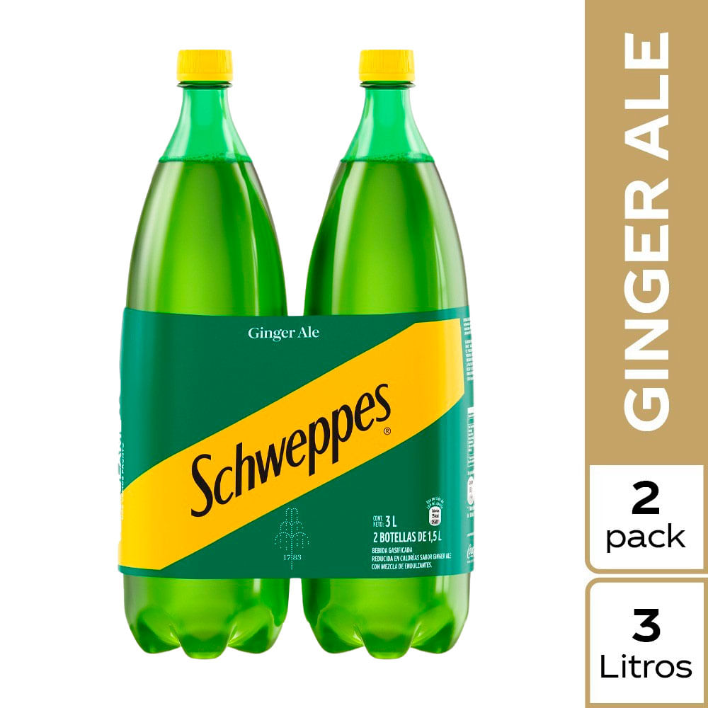 Gaseosa SCHWEPPES Ginger Ale Botella 1.5L Two Pack