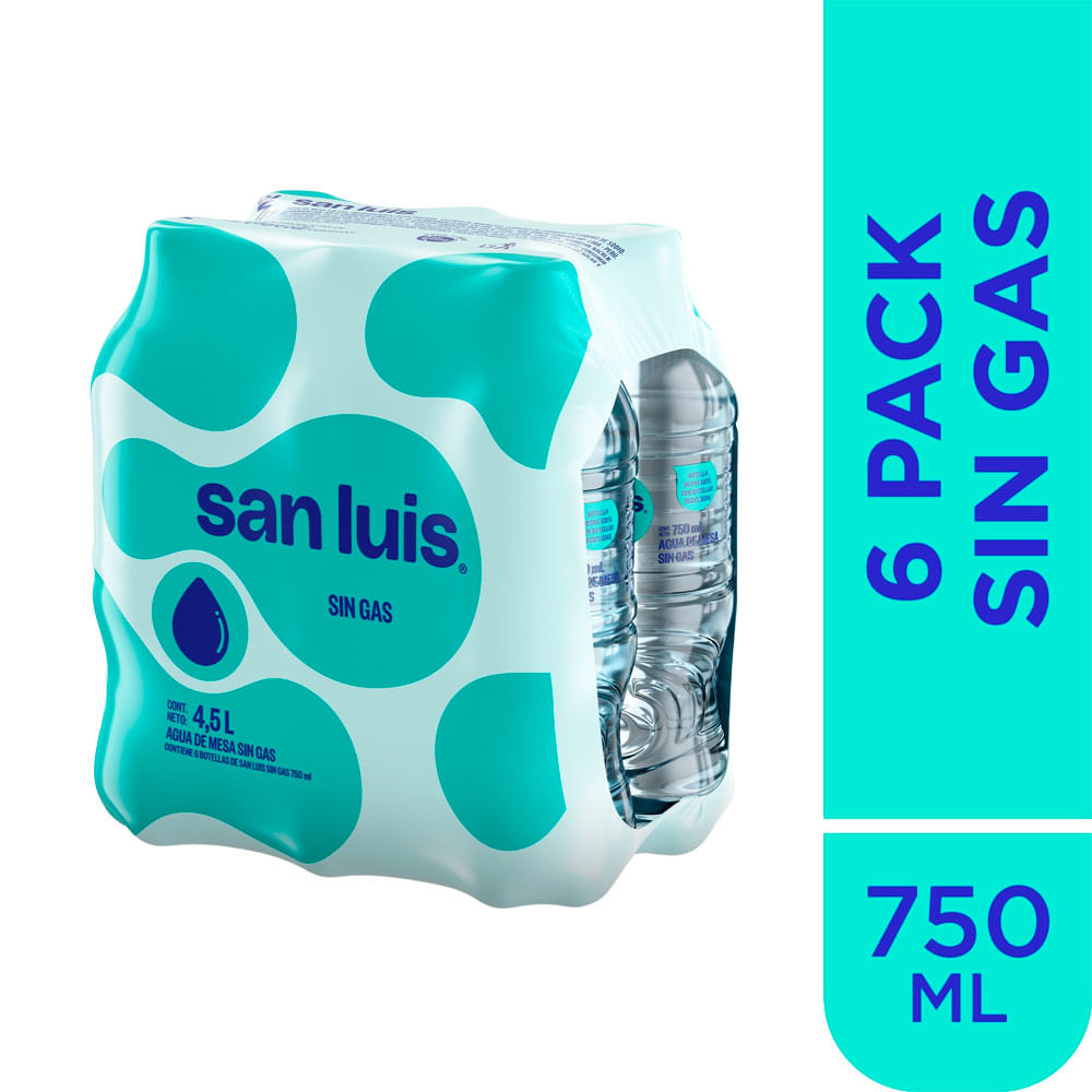 Agua sin Gas SAN LUIS Botella 750ml Paquete 6un