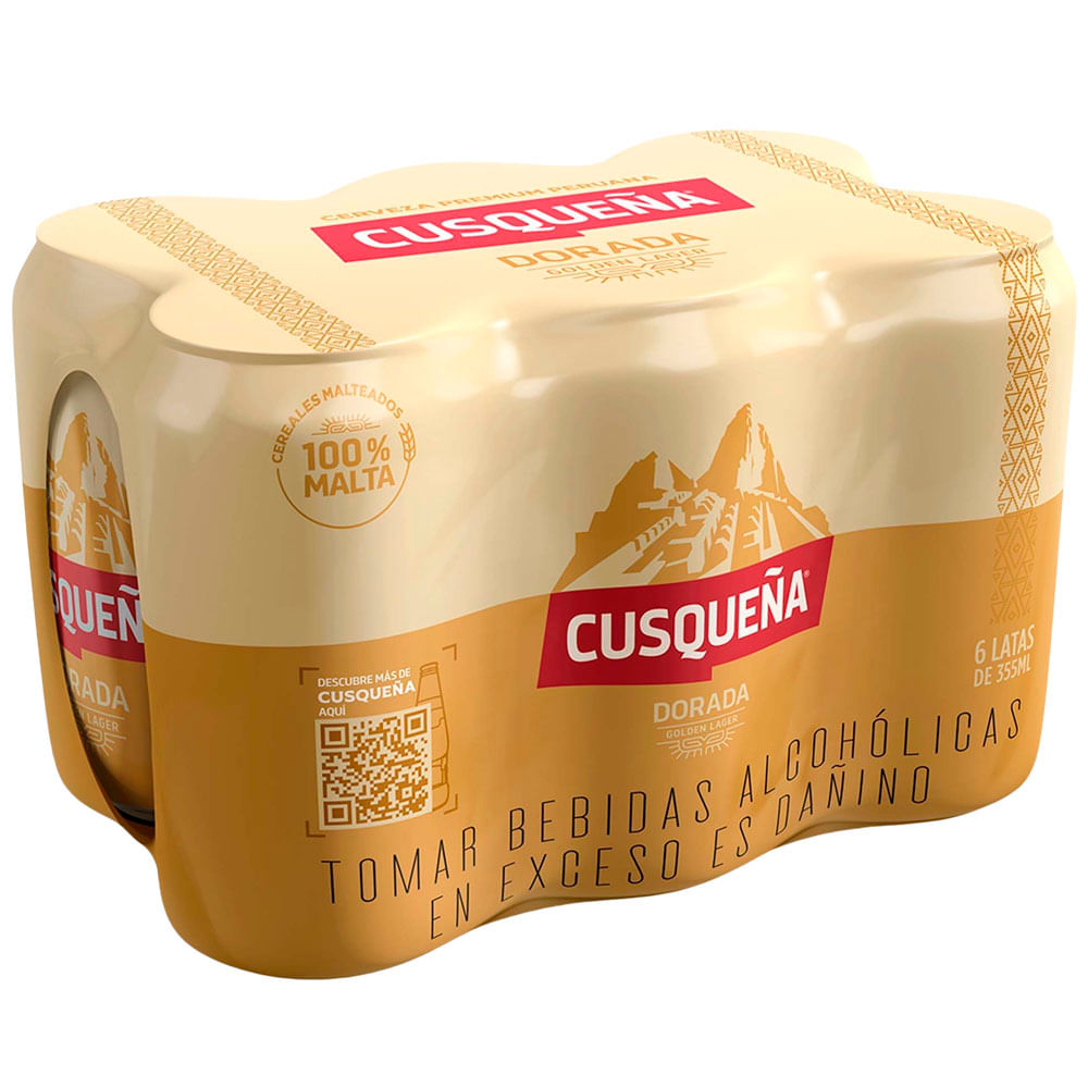 Cerveza CUSQUEÑA Dorada 6 Pack Lata 355ml