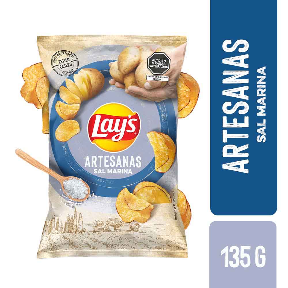 Papas LAY'S Artesanas Sal Marina Bolsa 135g