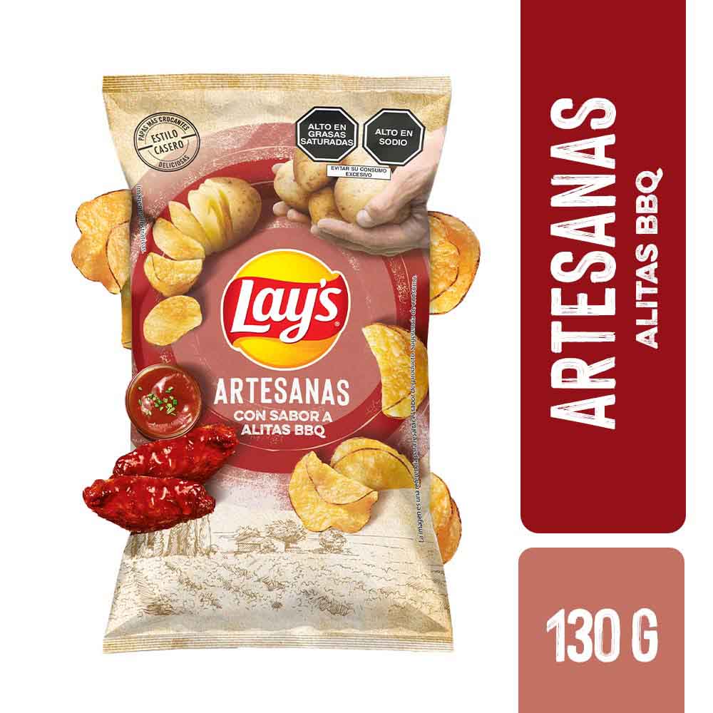 Papas LAY'S Artesanas Alitas BBQ Bolsa 130g