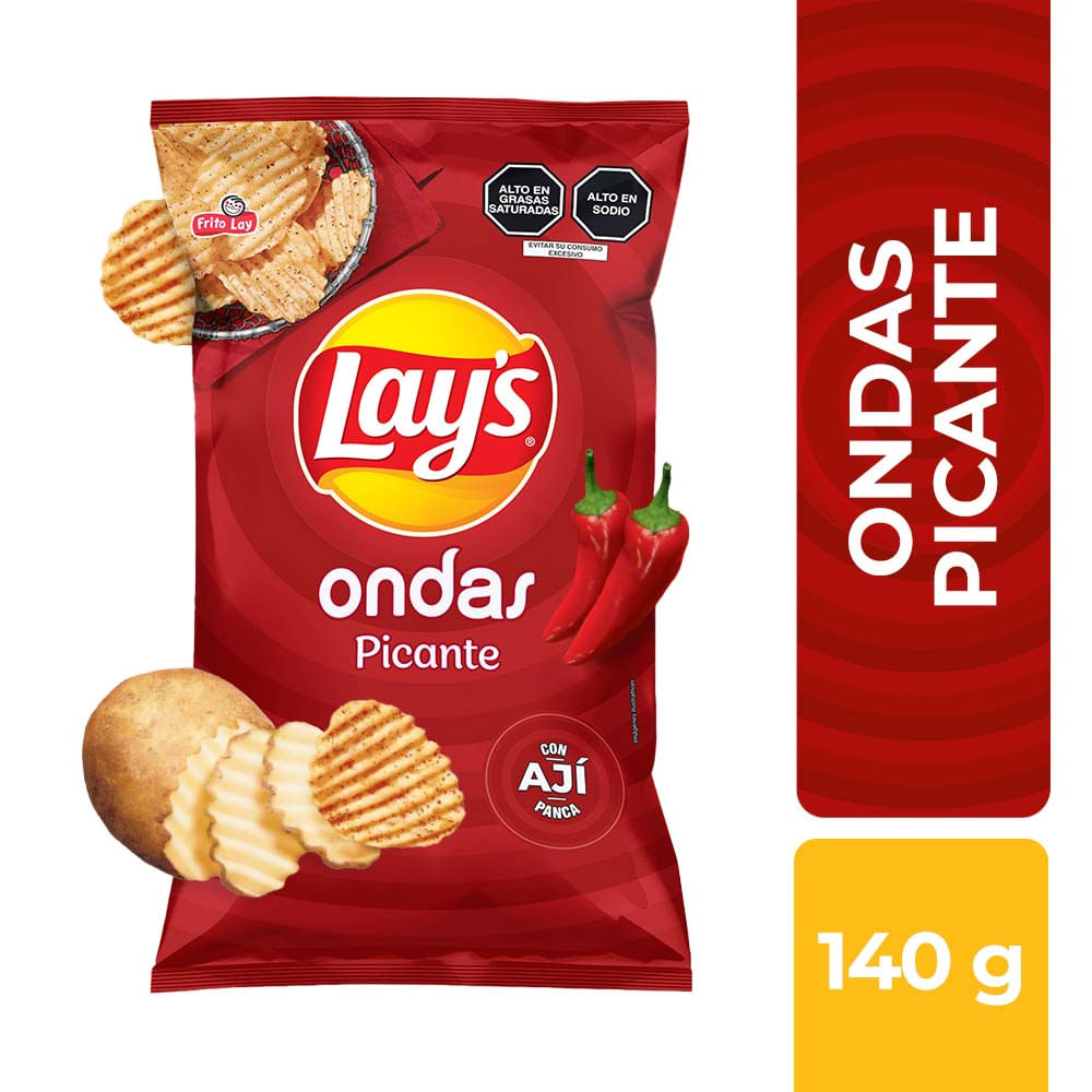 Papas LAY'S Ondas Picante Bolsa 140g