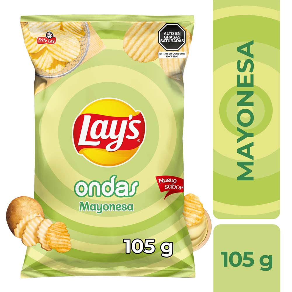 Papas Ondas LAYS Mayonesa Bolsa 105g