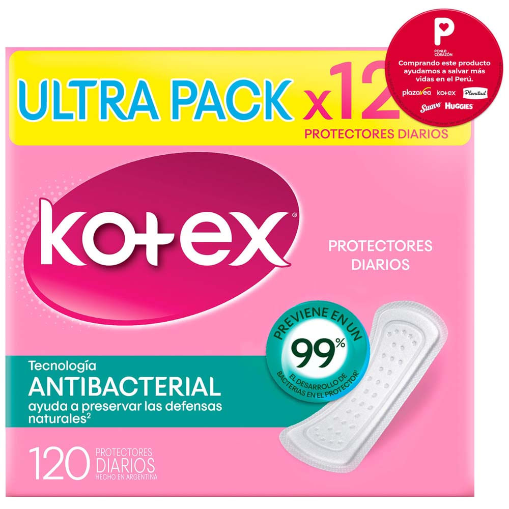 Protectores Diarios KOTEX Antibacterial Ultra Pack 120un