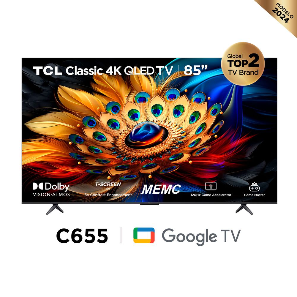 Televisor TCL 85" 85C655 Qled Google Tv 4K Ultra HD