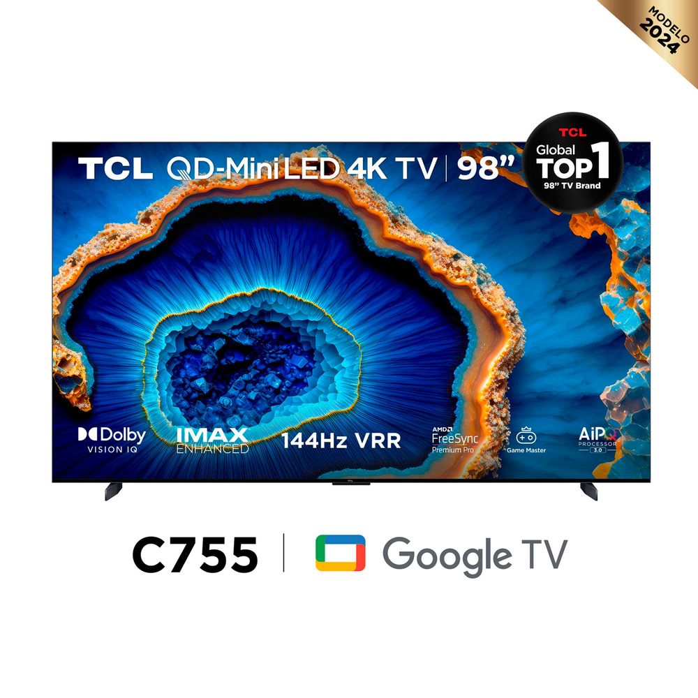 Televisor TCL 98" 98C755 QD-MiniLED Google Tv 4K Ultra HD