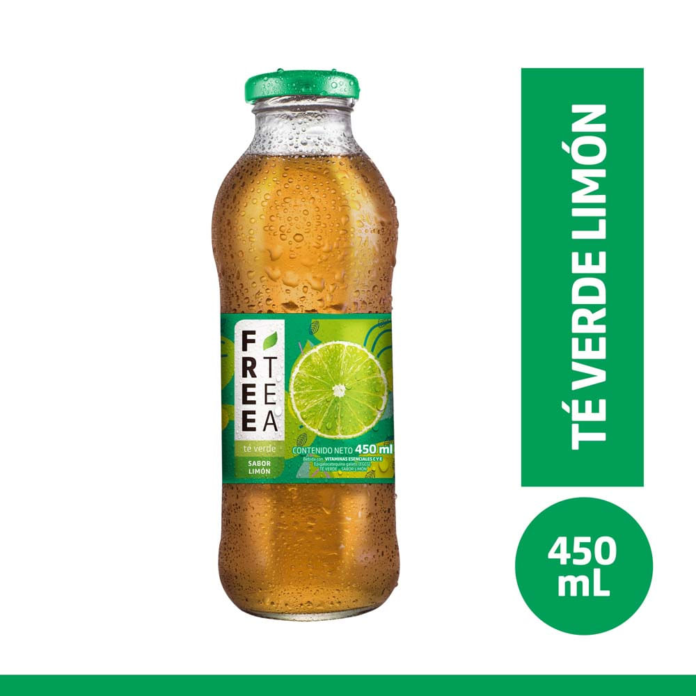 Té Verde FREE TEA Sabor Limón Botella 450ml