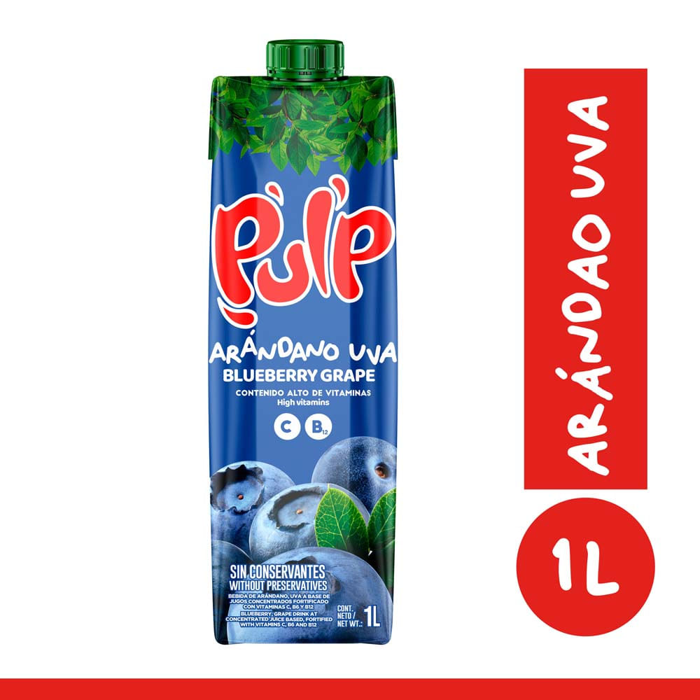 Bebida PULP Arándano Uva Caja 1L