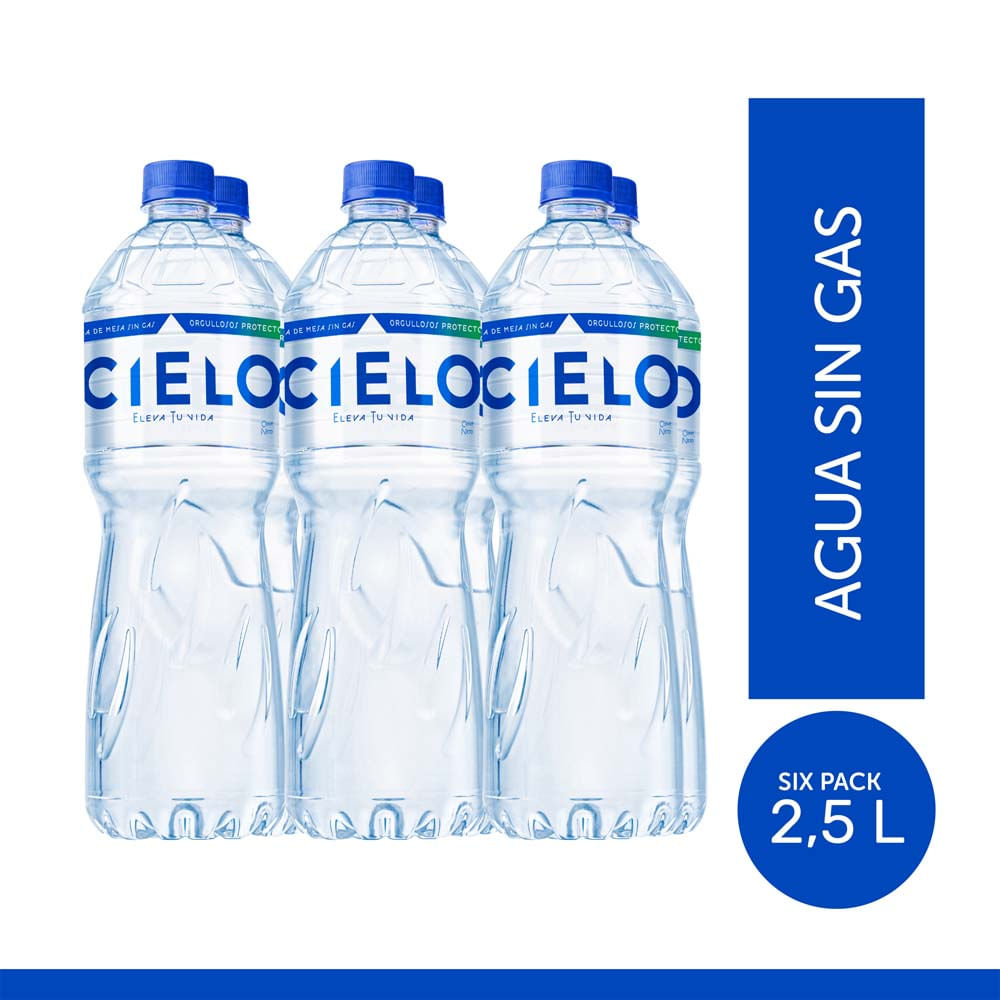 Agua sin Gas CIELO Botella 2.5L Paquete 6un