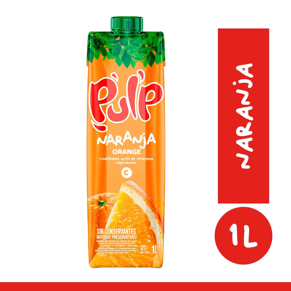 Bebida PULP Naranja Caja 1L
