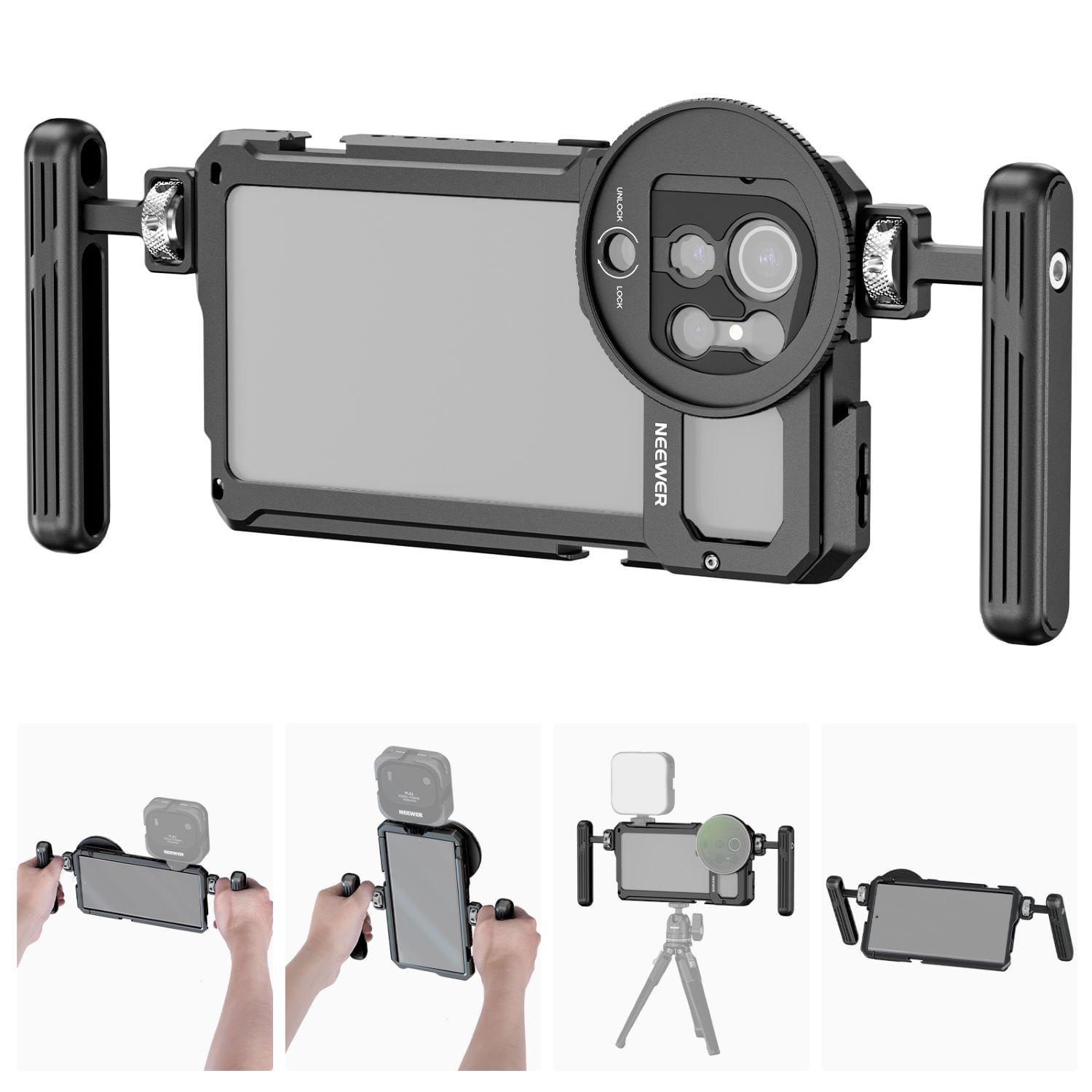 NEEWER Phone Jaula Cage Video Rig Kit Compatible con Samsung S23 Ultra con Dual Side Handles