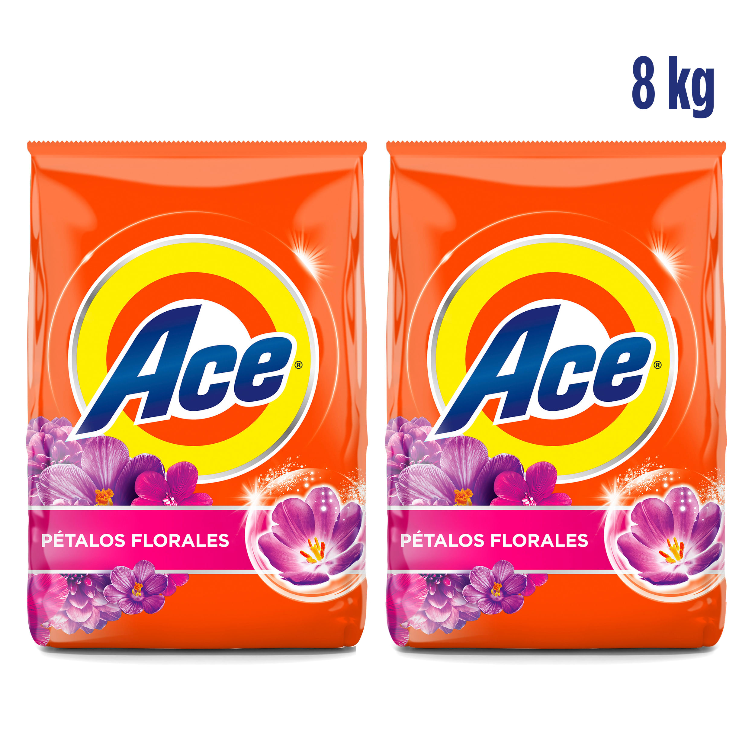 Pack Detergente en Polvo ACE Regular Bolsa 4Kg x 2un