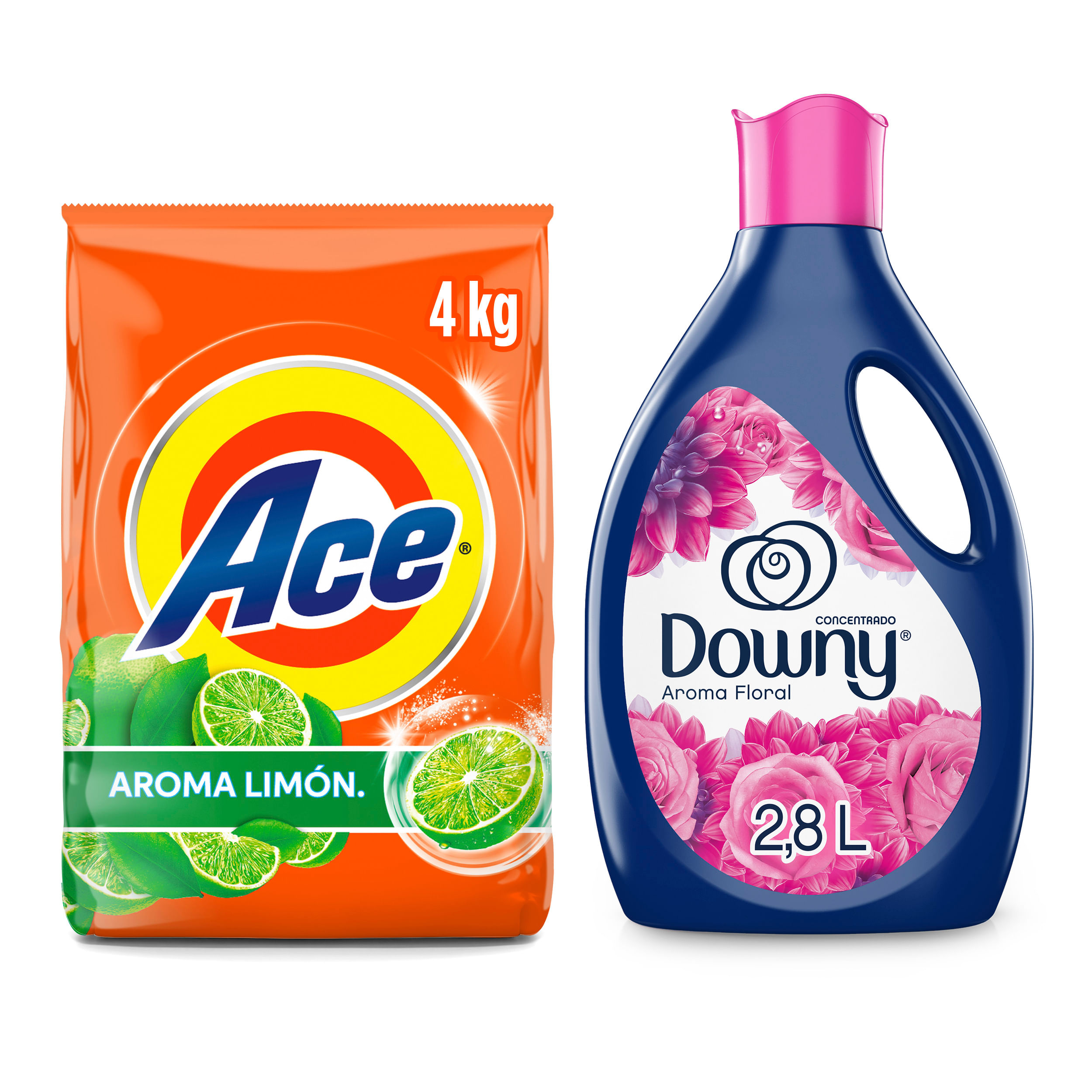 Pack Detergente Ace Limón 4 kg + Suavizante Downy Floral 2.8 L