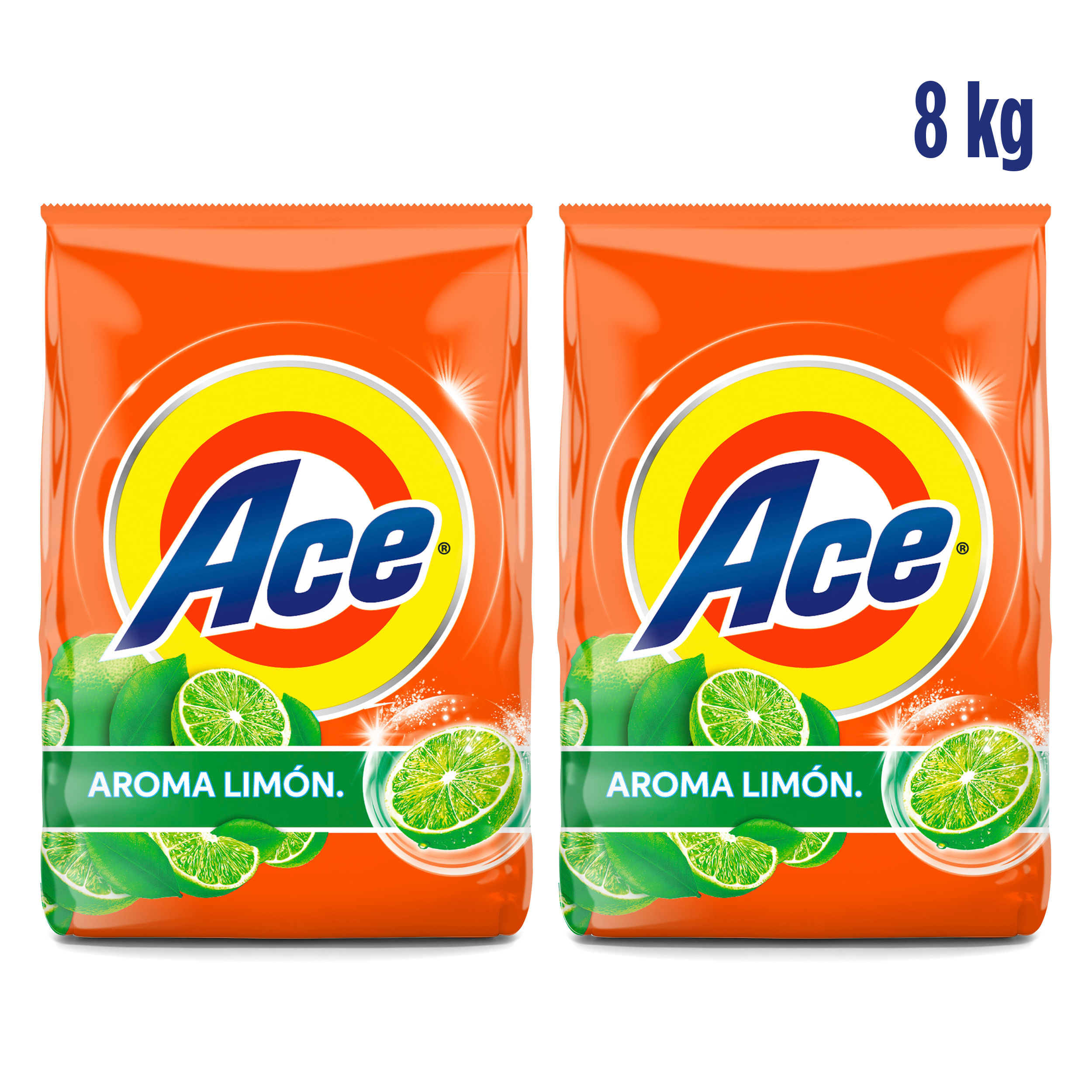 Pack ACE Detergente en Polvo Limón Bolsa 4Kg Paquete 2un