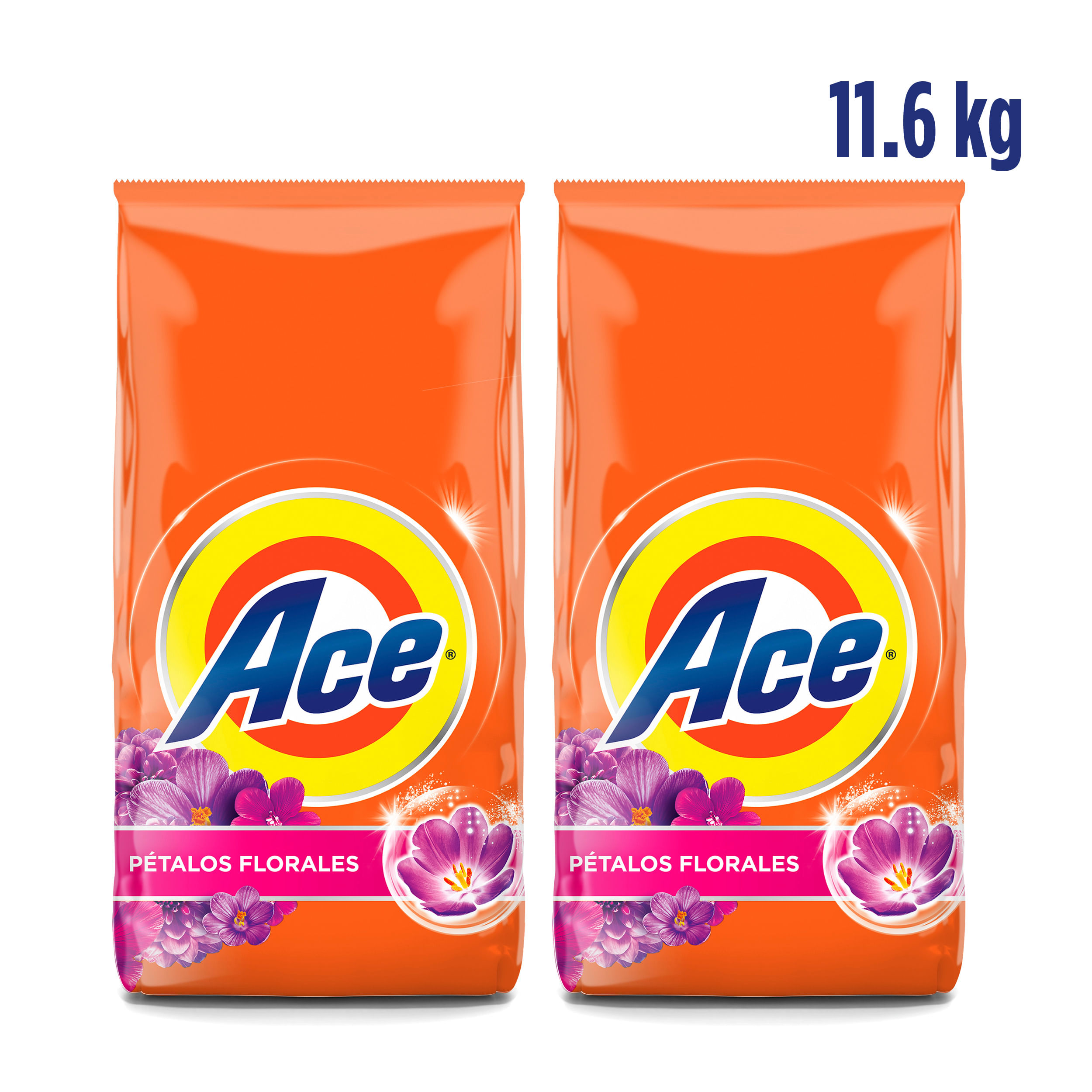 Pack Detergente en Polvo ACE Floral Bolsa 5.8kg 2un