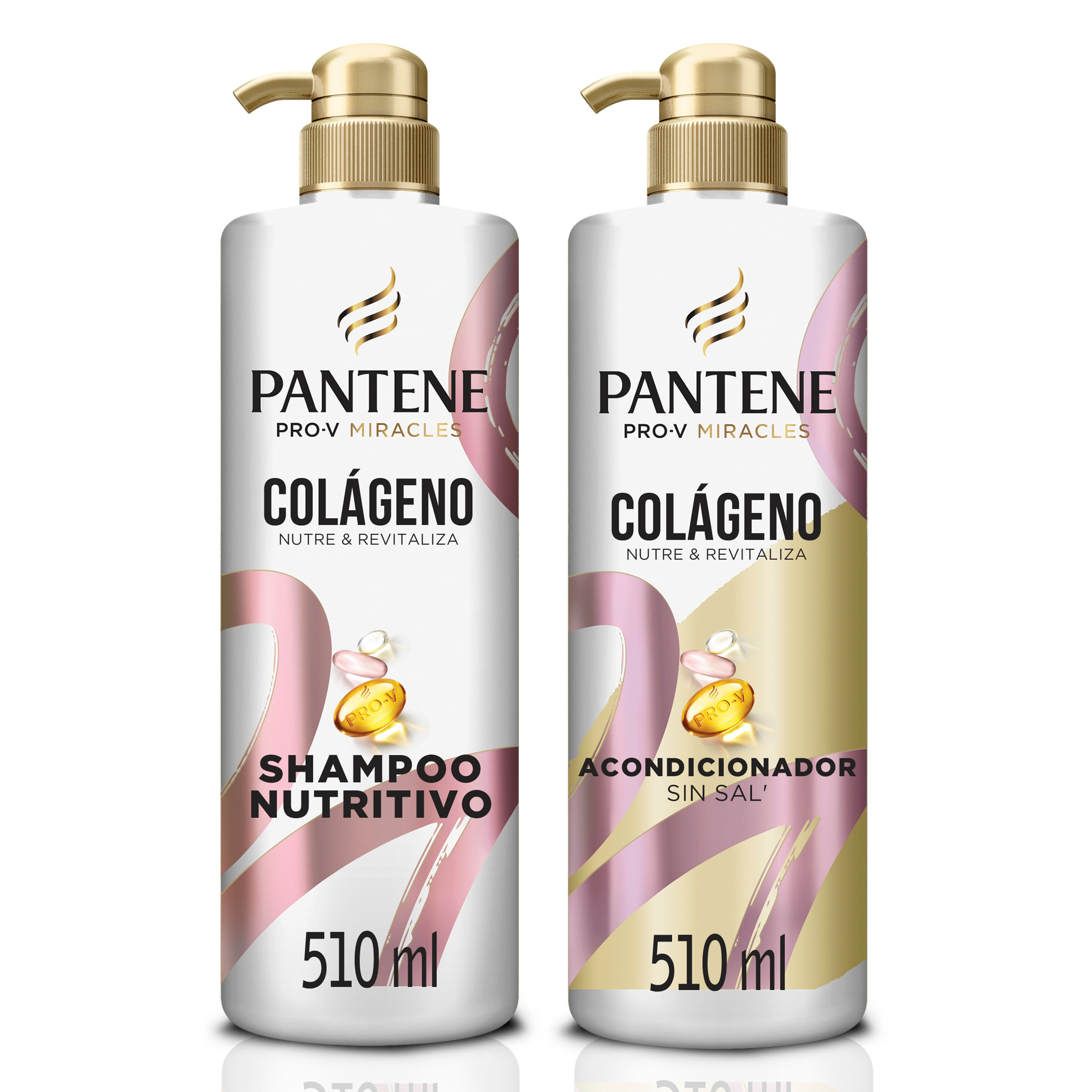 Pack PANTENE Shampoo Pro-V Miracles Colágeno Nutre & Revitaliza 510ml + Acondicionador Frasco 510ml