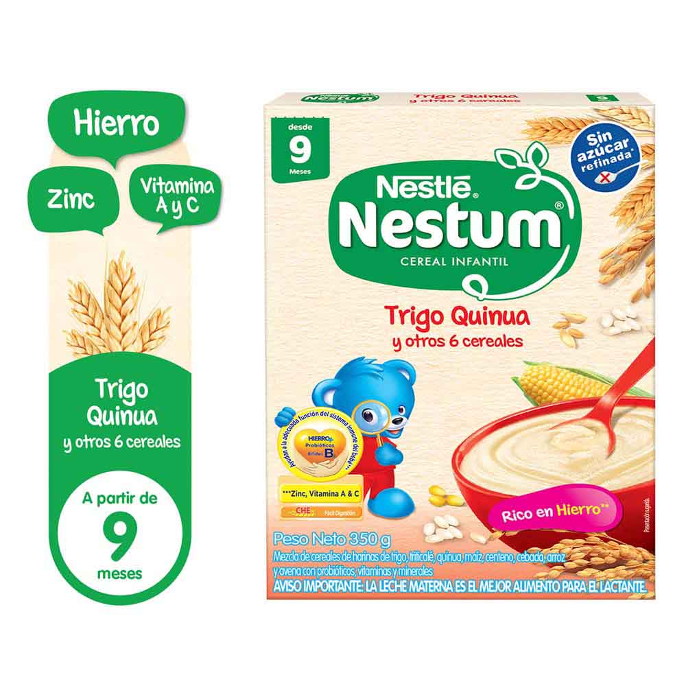 Cereal Infantil NESTUM Trigo Quinua y otros 6 cereales Caja 350g