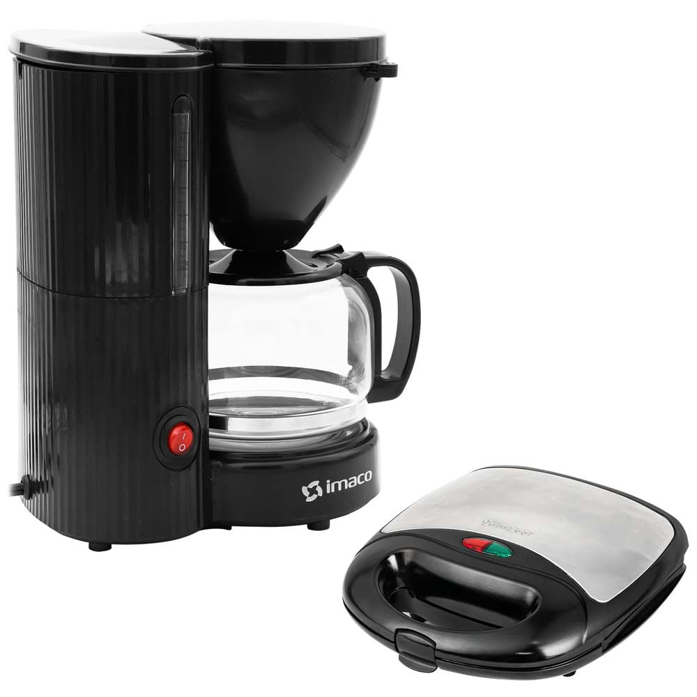 Combo IMACO Cafetera 6 Tazas ICM608N + Sandwich Grill 2 Panes ISG014A