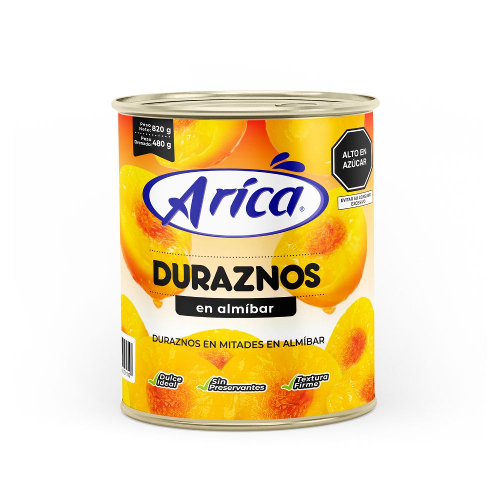 Duraznos en Almíbar ARICA Lata 820g