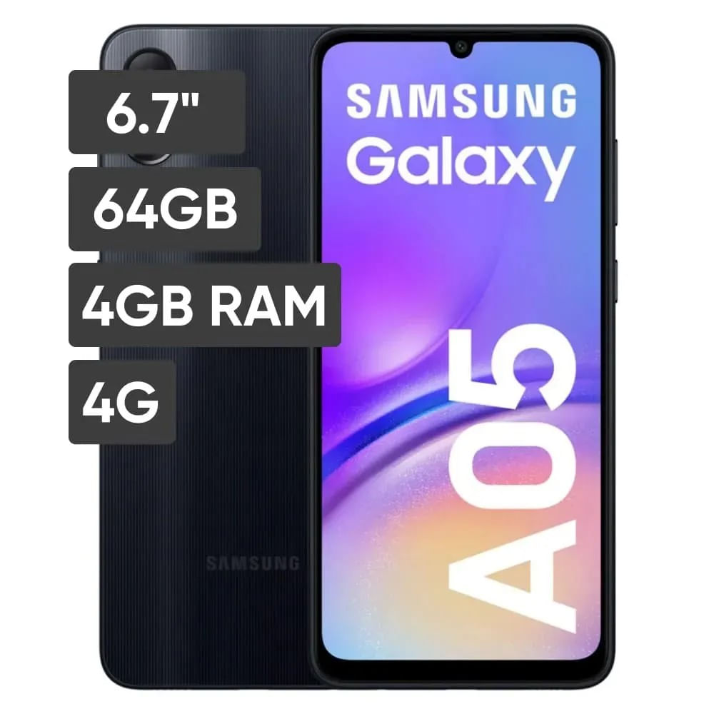 Smartphone Samsung Galaxy A05 4GB RAM, 64 GB - Negro