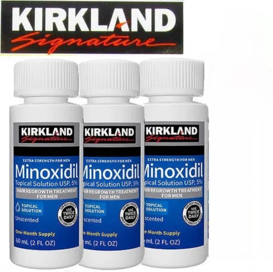 Minoxidil Kirkland Liquido Pack x3 Unidades Barba y Cabello