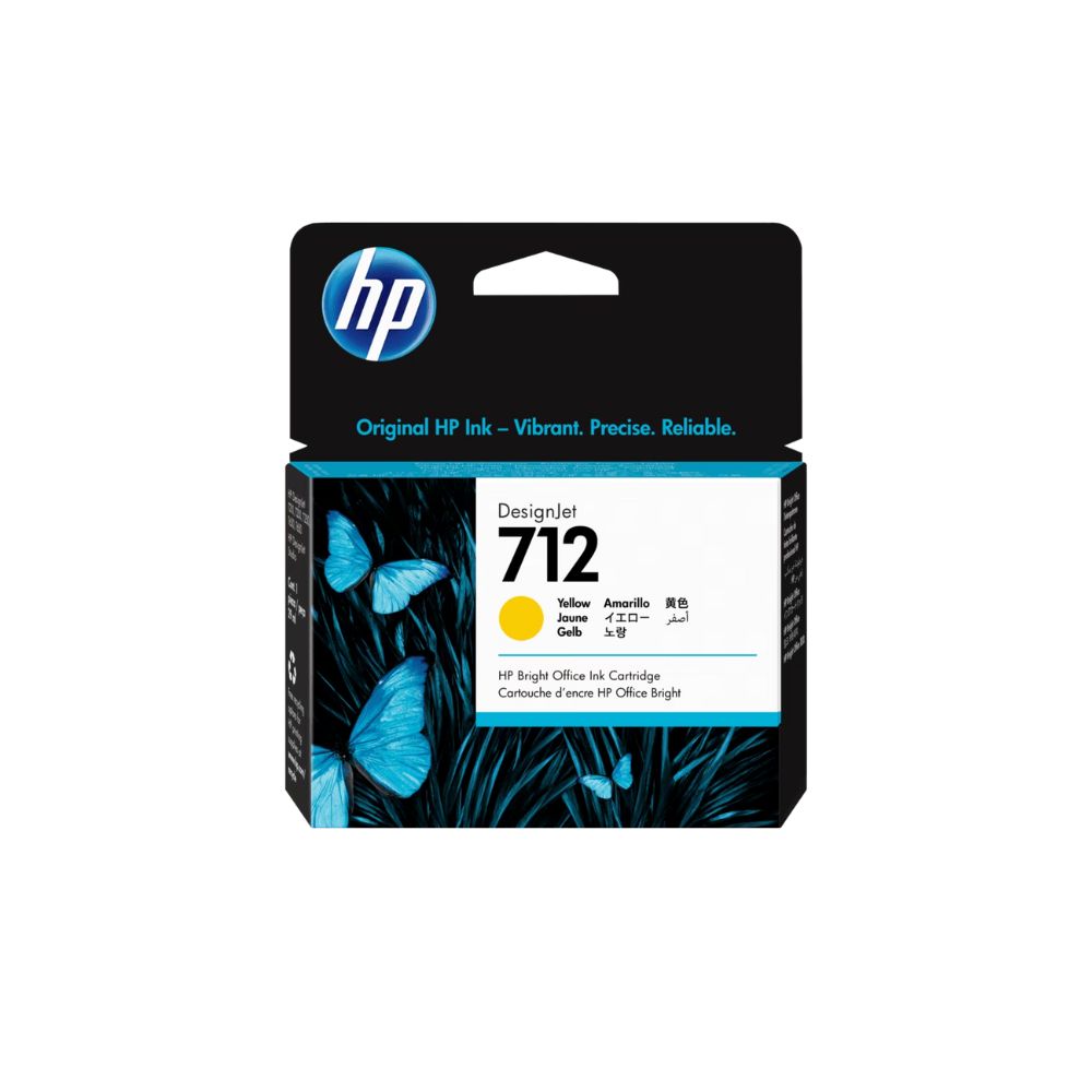 Cartucho de Tinta HP 712 Yellow 3ED69A 29ML