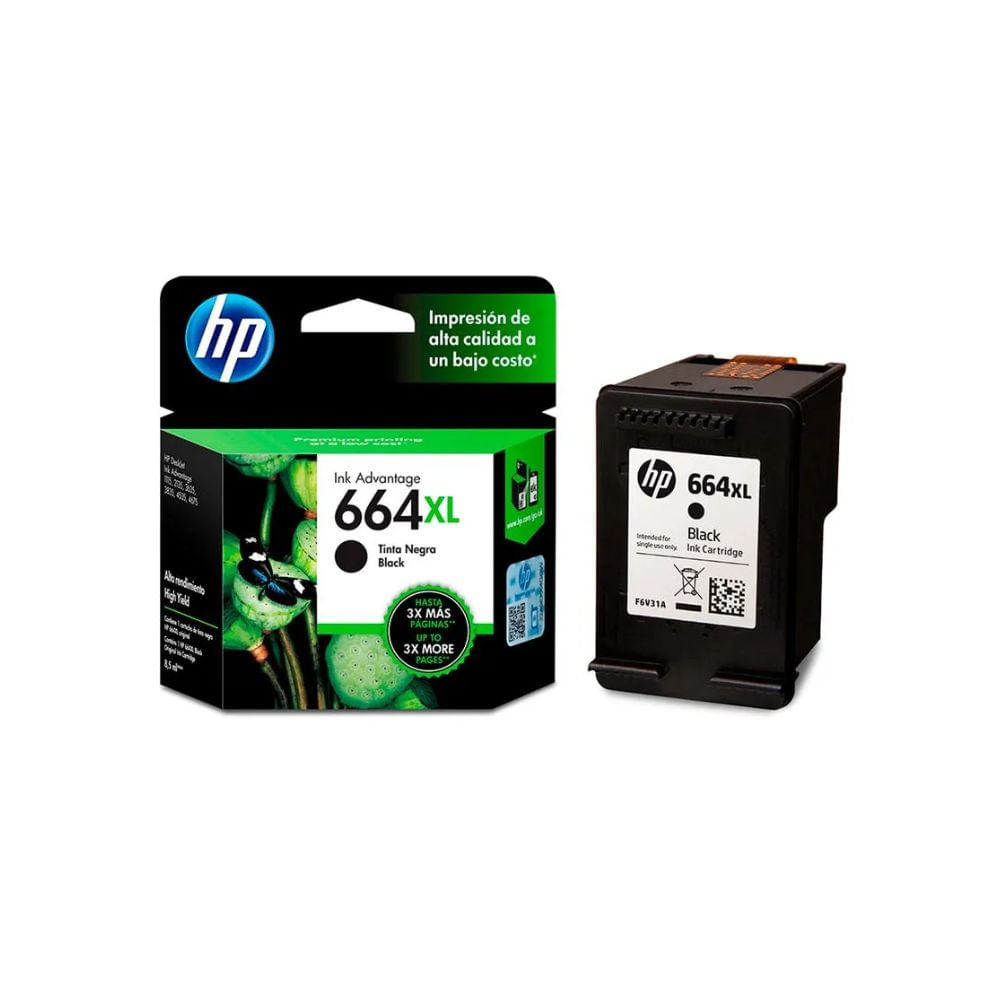 Cartucho de Tinta HP 664XL Negro Original F6V31AL