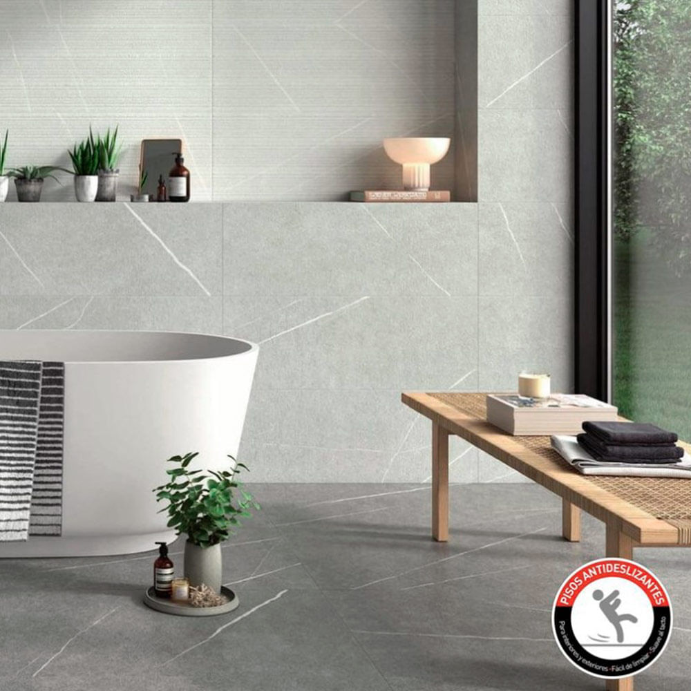 Piso Porcelanato Cementicio Bodo Gris Mate 60x120cm 1.43m2