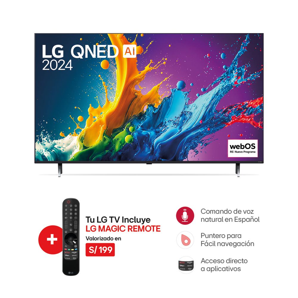 Televisor Lg 65" 65Qned80Tsaz Qned 4K (2024)