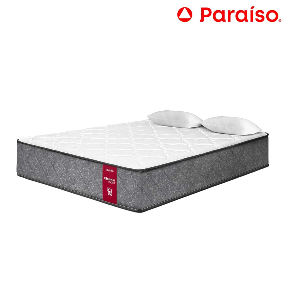 Colchón PARAISO Lifestyles Pocket 2 Plazas + 2 Almohadas + 1 Protector